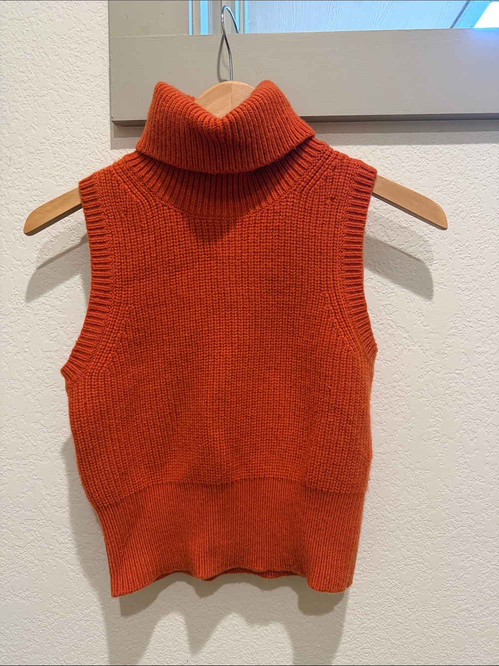 Michael Kors Sleeveless Turtleneck Sweater - Rust Orange
